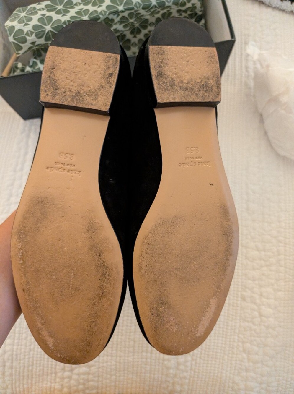 kate spade black velvet suede embroidered lounge fizzy loafers 8.5 - Picture 3 of 9